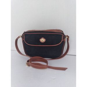 Vintage Saddle River Black‎ Velvet Leather Crossbody Bag
